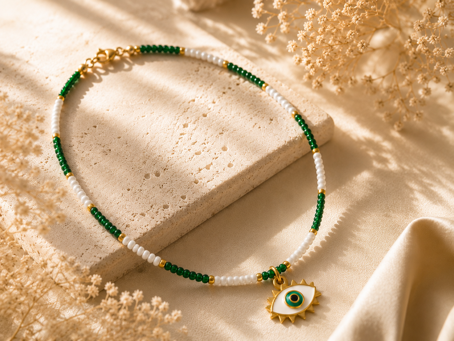 COLLIER PERLE EMERAUDE