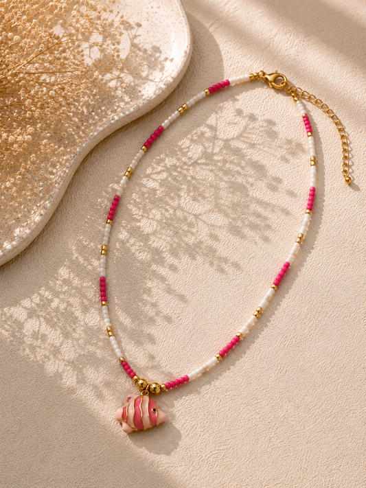 COLLIER POISSON ROSE